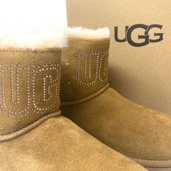💖MEGA SALE💖UGG  Women  1125911 CHE CLASSIC UGG GEM MINI  Brown Faux Fur Lined - Picture 5 of 9